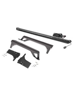 Rough Country 70588BL Jeep Wrangler TJ 50" single row LED upper windshield light bar, white DRL