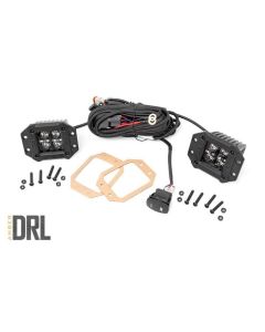 Rough Country 70803BLKDRLA 2" flush mount CREE LED lights