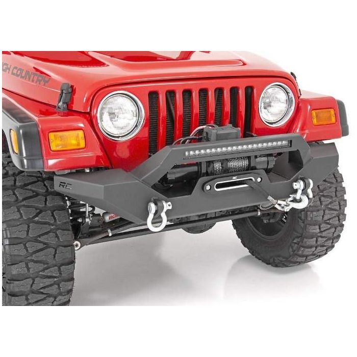 Rough Country Jeep Wrangler TJ, wrangler YJ Full Width Winch Bumper, LED  Light Bar 1985 1986 1987 1988 1999 1991 1992 1993 1994 1995 1997 1998 1999  2000 2001 2002 2003 2004 2005 2006