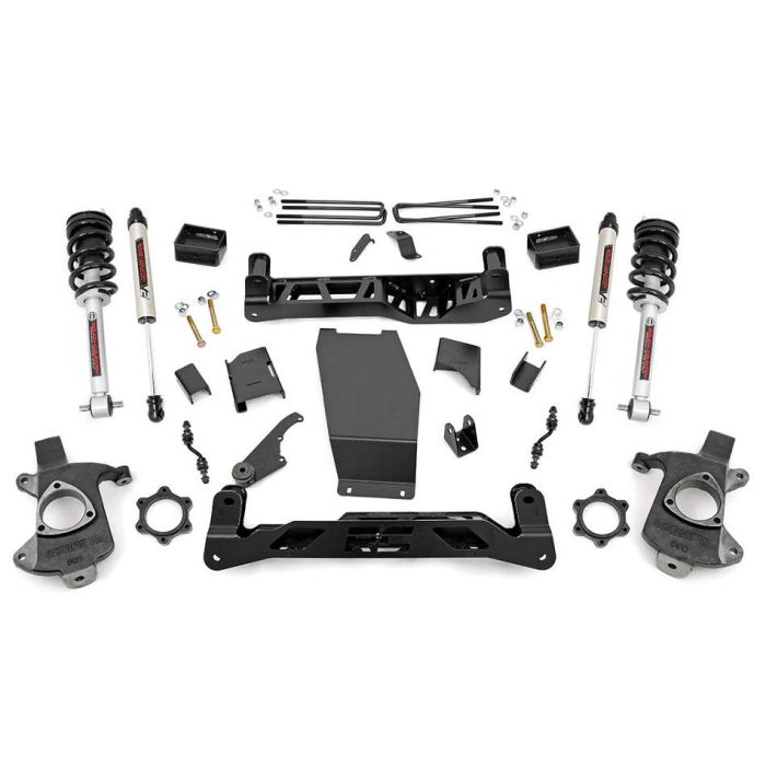 Rough Country Chevy Silverado, GMC Sierra 1500 5" lift kit, Coilover Struts & V2 Monotube shocks 2015 Gmc Sierra 1500 Shocks And Struts