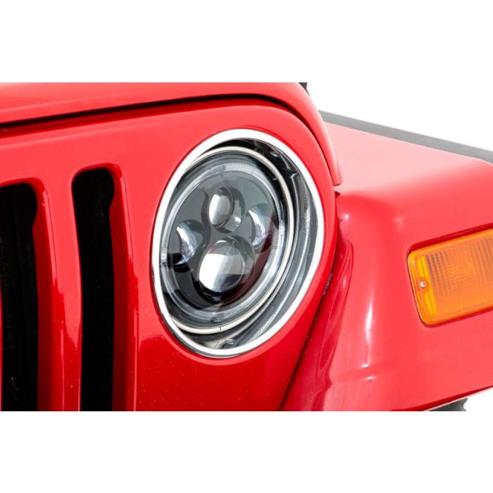 Rough Country Jeep Wrangler JK, TJ 7-Inch DRL Halo LED Headlights Rough Country Jeep Wrangler JK, TJ 7-Inch DRL Halo LED Headlights